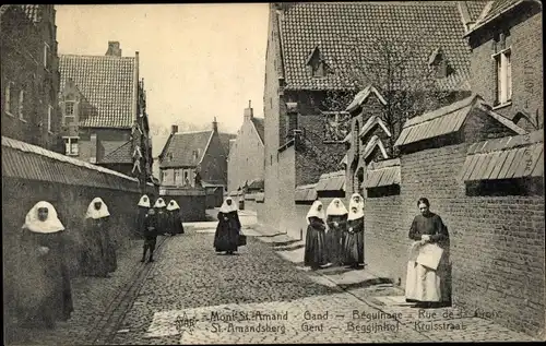 Ak Gand Gent Ostflandern, Mont St. Amand, Beguinage, Rue de la Croix