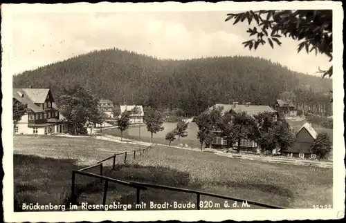 Ak Brückenberg b. Krummhübel Schlesien, Blick auf den Ort mit Brodt Baude