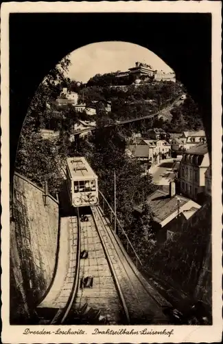 Ak Dresden Loschwitz, Drahtseilbahn-Luisenhof