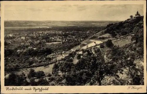 Ak Radebeul in Sachsen, Panorama mit Spitzhaus, August 1942