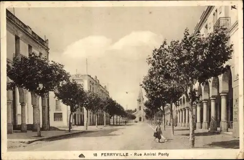 Ak Menzel Bourguiba Ferryville Tunesien, Rue Amiral Ponty