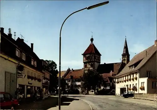 Ak Bräunlingen im Schwarzwald Baden, Hüfingerstraße, Kirchturm