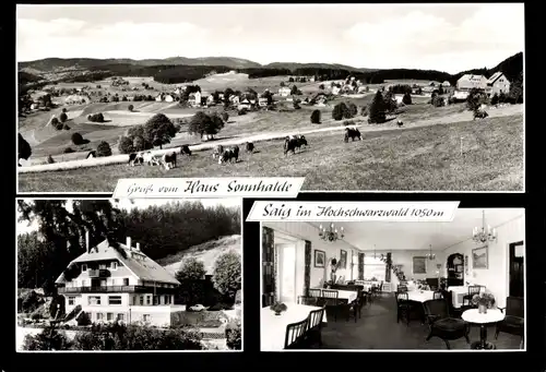 Ak Saig Lenzkirch im Schwarzwald, Haus Sonnhalde, Außenansicht, Umgebung, Speisesaal