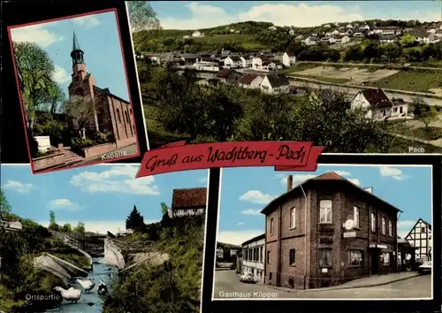 Ak Pech Wachtberg im Rhein Sieg Kreis, Gasthaus Küpper, Ortspartie, Kapelle, Panorama