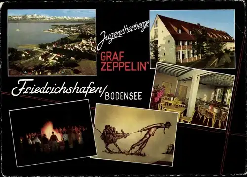 Ak Friedrichshafen am Bodensee, Jugendherberge Graf Zeppelin, Außenansicht, Panorama