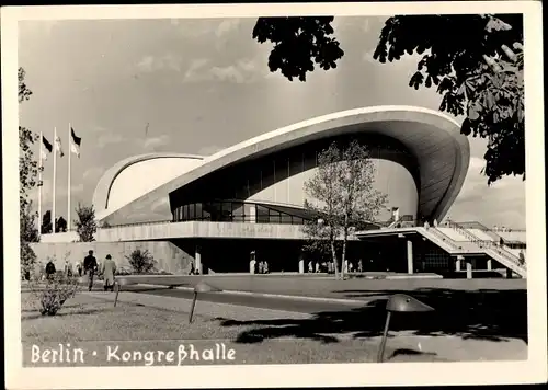 Foto Ak Berlin Tiergarten, Kongresshalle, Außenansicht