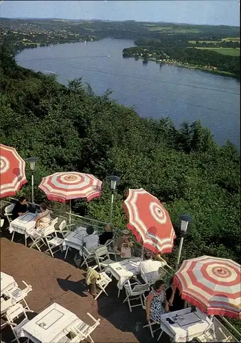 Ak Baldeney Essen im Ruhrgebiet, Gaststätte über dem Baldeneysee, Außengastronomie