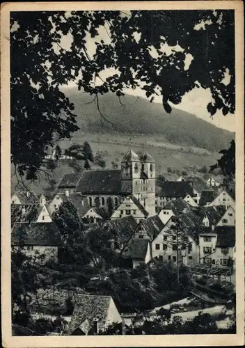 Ak Wiesensteig in Württemberg, Panorama, Kirche