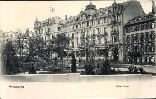 Ak Wiesbaden in Hessen, Hotel Rose, Außenansicht