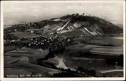 Ak Rechberg Schwäbisch Gmünd im Ostalbkreis, Totalansicht des Ortes, Panorama, Felder