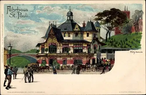 Künstler Litho Kley, Heinrich, Hamburg Mitte St. Pauli, Fährhaus