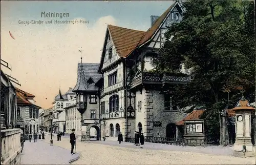 Ak Meiningen in Thüringen, Georgstraße, Henneberger Haus