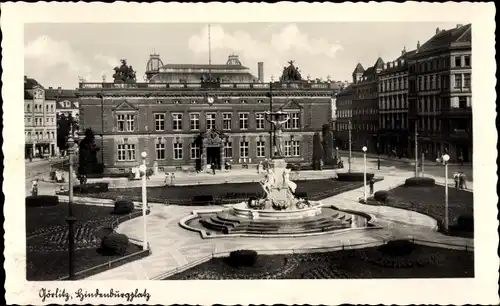 Ak Görlitz in der Lausitz, Hindenburgplatz, Denkmal