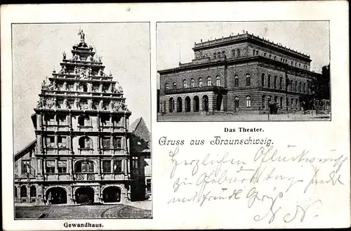 Ak Braunschweig in Niedersachsen, Theater, Gewandhaus