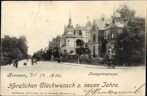 Ak Hannover in Niedersachsen, Thiergartenstraße, Passanten