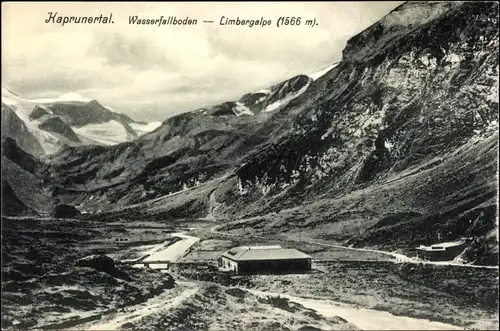 Ak Kaprun in Salzburg, Kapruner Tal, Wasserfallboden, Limbergalpe