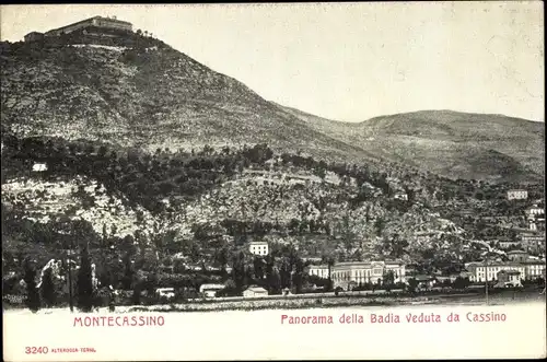 Ak Montecassino Lazio Italien, Panorama della Badia veduta da Cassino