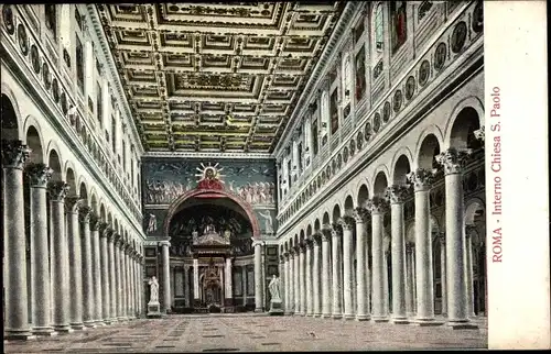 Ak Roma Rom Lazio, Interno Chiesa S. Paulo