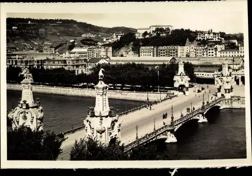 Ak Donostia San Sebastian Baskenland, Puente de Maria Cristina