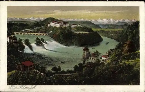 Ak Rheinfall Kanton Schaffhausen, Panorama