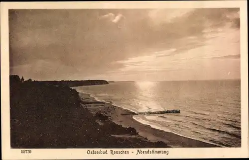 Ak Swetlogorsk Rauschen Ostpreußen, Strand, Abendstimmung