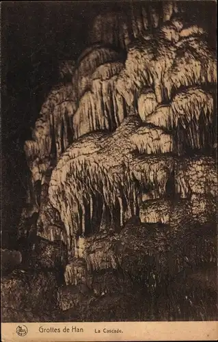 Ak Grotte de Han Han sur Lesse Wallonien Namur, Grottes, La Cascade