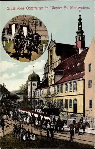 Ak Panschwitz Kuckau Oberlausitz, Kloster St. Marienstern, Osterreiten