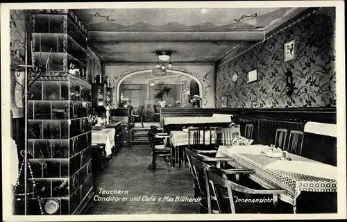 Ak Teuchern im Burgenlandkreis, Conditorei und Cafe von Max Billhardt