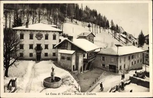 Ak Pieve di Cadore Veneto, La Casa di Tiziano, Winter