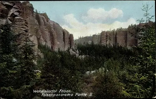 Ak Teplice nad Metují Wekelsdorf Reg. Königgrätz, Wekelsdorfer Felsen, Felsenpanorama