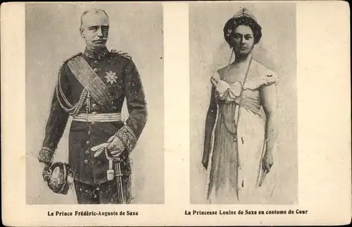 Ak Le Prince Frederic Auguste de Saxe, La Princesse Louise de Saxe