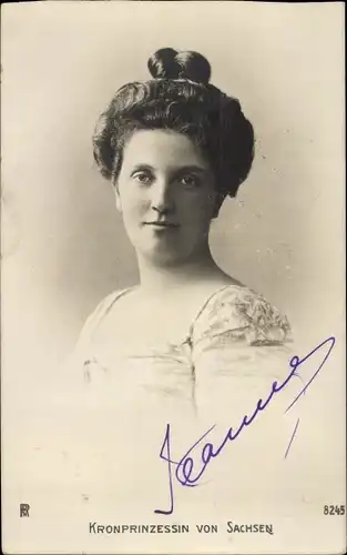 Ak Luise von Österreich Toskana, Kronprinzessin von Sachsen, Portrait