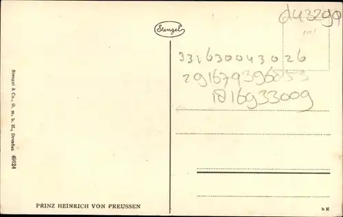 Ak Prinz Heinrich von Preußen, Portrait