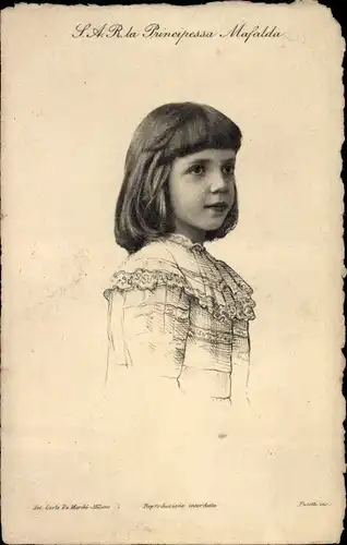 Ak Principessa Mafalda, Italienischer Adel, Portrait