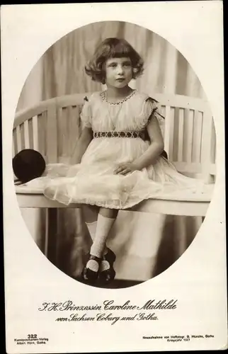 Ak Prinzessin Caroline Mathilde von Sachsen Coburg Gotha