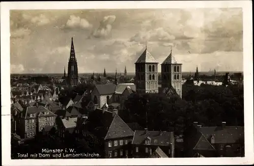 Ak Münster in Westfalen, Dom mit Lambertikirche