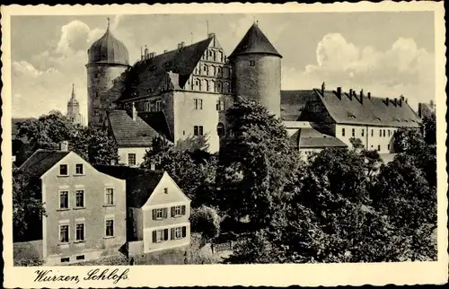 Ak Wurzen, Blick auf das Schloss, Häuser