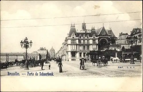 Ak Bruxelles Brüssel, Porte de Schaerbeek, Kutschen