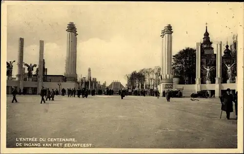 Ak Bruxelles Brüssel, Le Entree du Centenaire, Exposition 1935