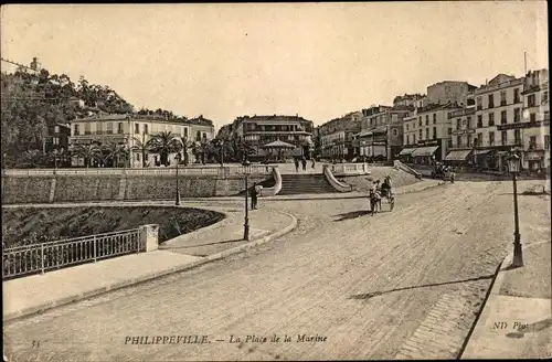 Ak Philippeville Skikda Algerien, La Place de la Marine
