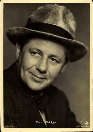 Ak Schauspieler Paul Hörbiger, Portrait mit Hut