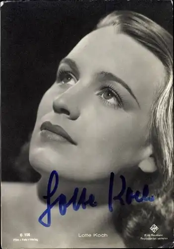 Ak Schauspielerin Lotte Koch, Portrait, Autogramm