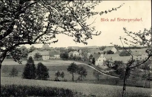 Ak Hartha Hintergersdorf Tharandt im Erzgebirge, Blick auf Ort und Felder