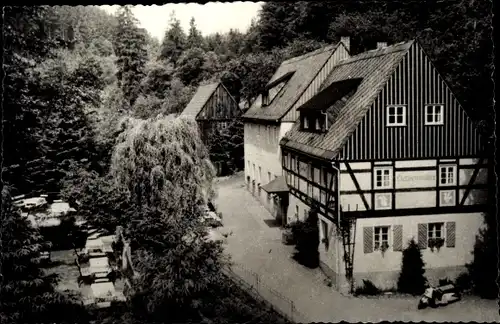 Ak Kleinhennersdorf Gohrisch Sachsen, Waldidyll Liethenmühle, Fachwerkhaus