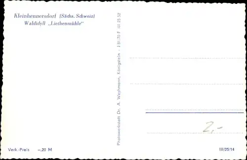 Ak Kleinhennersdorf Gohrisch Sachsen, Waldidyll Liethenmühle, Fachwerkhaus