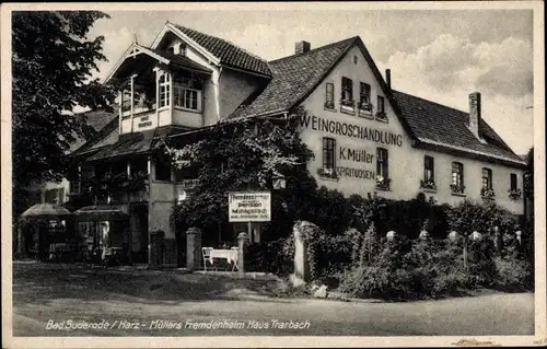 Ak Bad Suderode Quedlinburg im Harz, Müllers Fremdenheim Haus Trarbach, Weingroßhandlung K. Müller