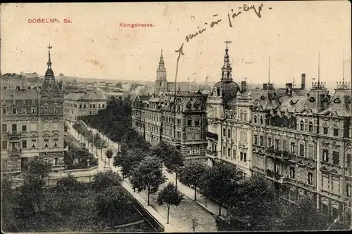 Ak Döbeln in Sachsen, Königsstraße, Panorama