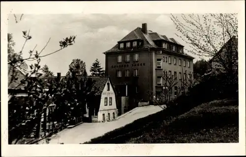 Ak Bad Elster im Vogtland, Staatsbad, Goldner Anker, Außenansicht