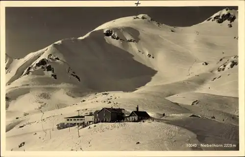 Ak Oberstdorf im Oberallgäu, Edmund Probst Haus, 1429 m, Nebelhorn, Panorama