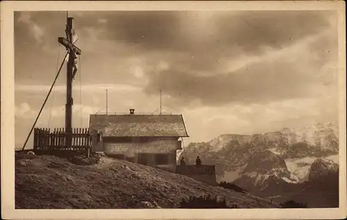 Ak Garmisch Partenkirchen in Oberbayern, Wankhaus, Kreuz, Panorama